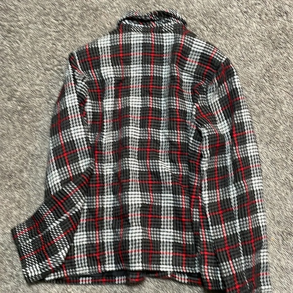 Koret Houndstooth Jacket Women's Large Lined plaid Red Black Gray black buttons - Picture 7 of 9